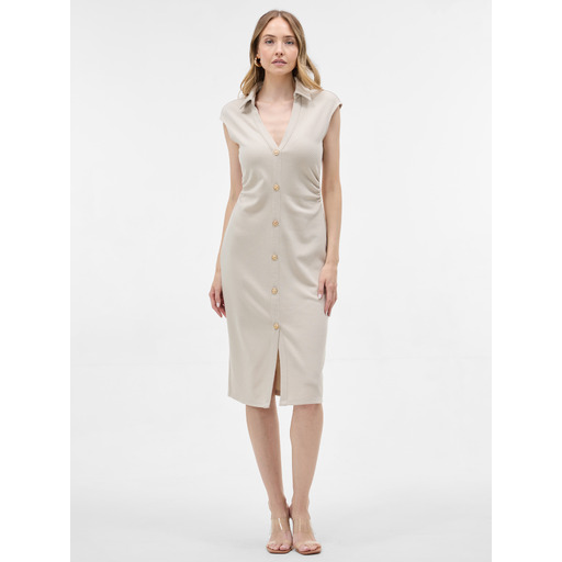 Cream women's sheath sleeveless dress ORSAY
