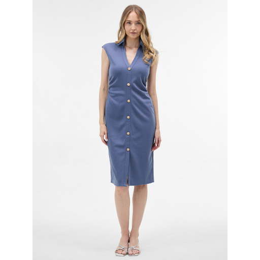 Blue women's sheath sleeveless dress ORSAY