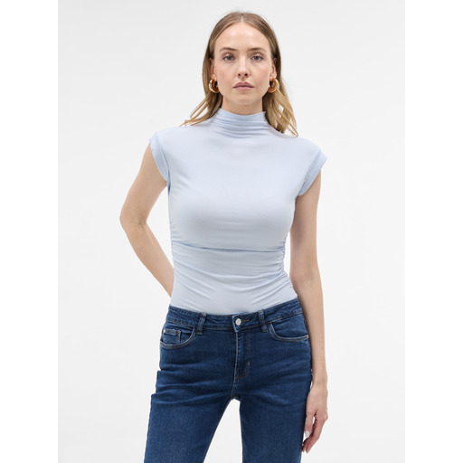 Light blue women's stand-up-collar T-shirt ORSAY