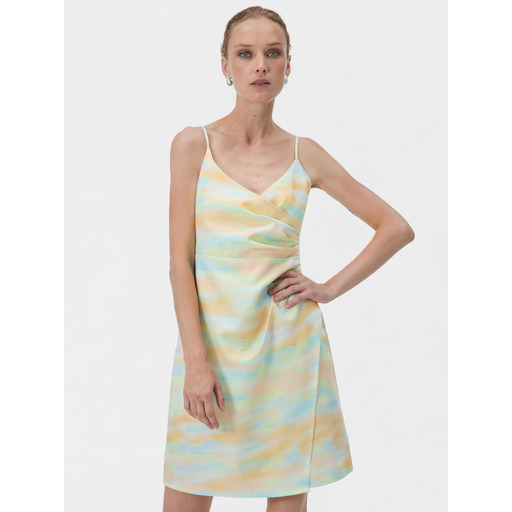Green women's short A-line abstract-print strappy dress ORSAY