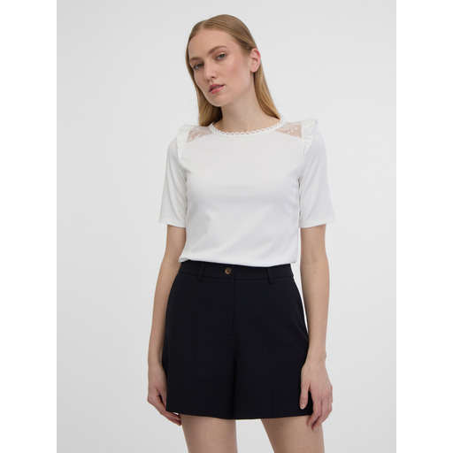 White women's back-cut-out T-shirt ORSAY