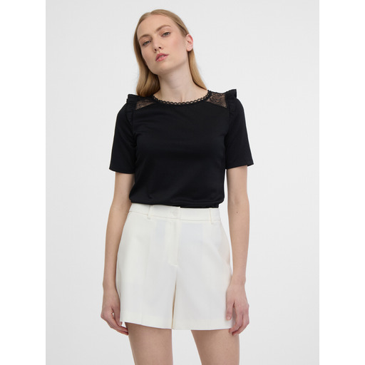 Black women's back-cut-out T-shirt ORSAY