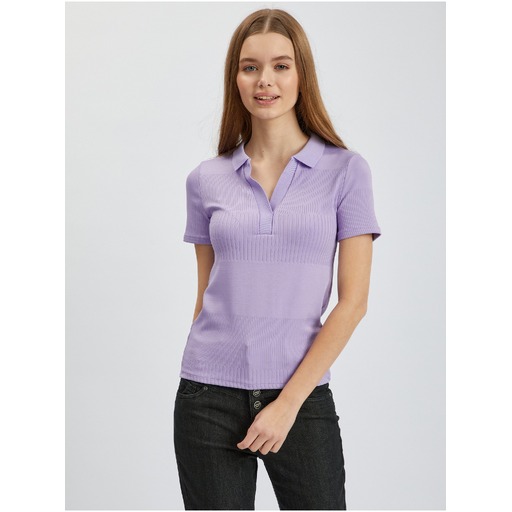 Light purple women's knitted polo shirt ORSAY