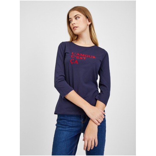 Dark blue women's T-shirt ORSAY