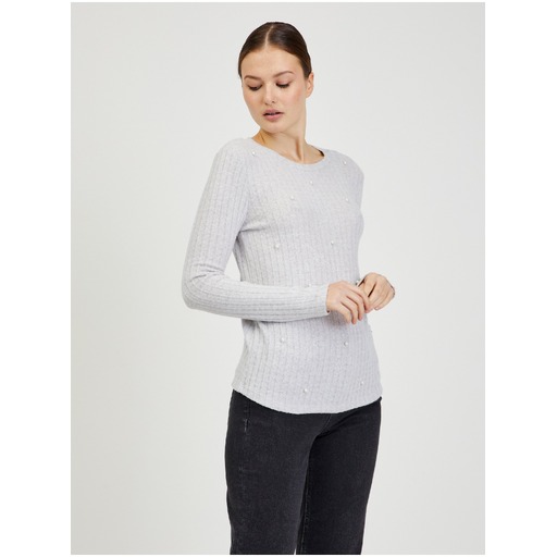 Light grey women's ribbed jumper ORSAY