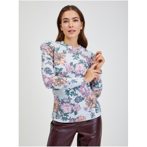 Light grey women's floral T-shirt ORSAY