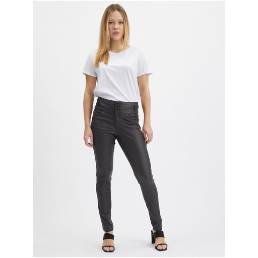 Dark grey women's skinny-fit trousers ORSAY