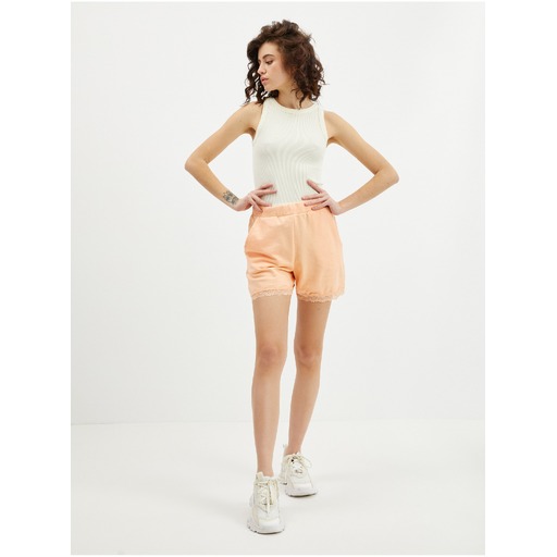 Orange women's sweat lace-trim shorts ORSAY