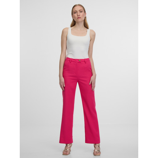 Dark pink women's flared-fit trousers ORSAY