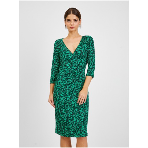 Black-green women's floral dress ORSAY