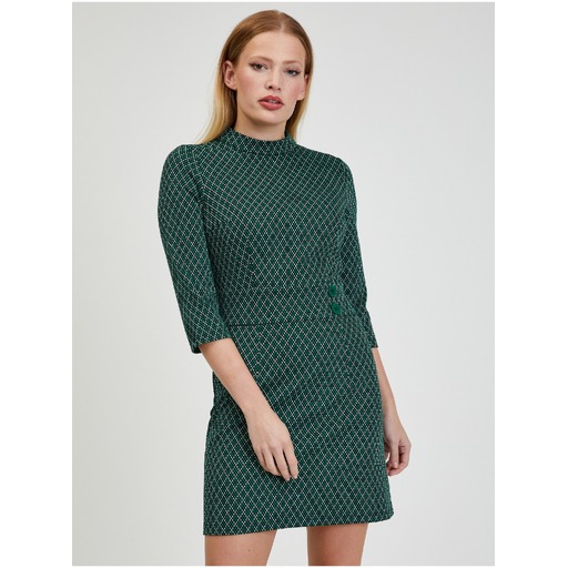 Green women's patterned dress ORSAY