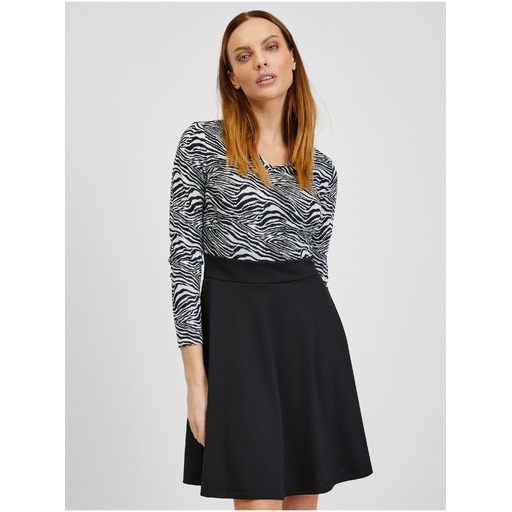White-black women's patterned dress ORSAY