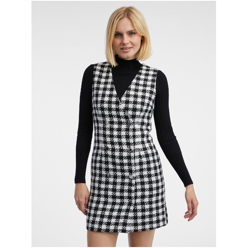 White-black women's checked dress ORSAY