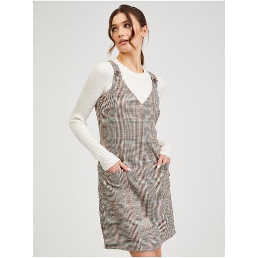 Brown women's checked dress ORSAY