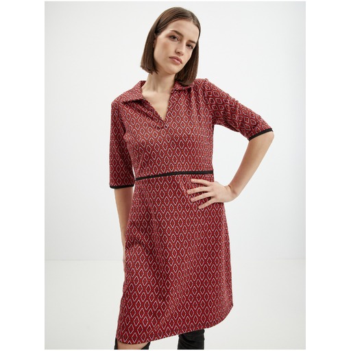 Pink-red women's patterned dress ORSAY