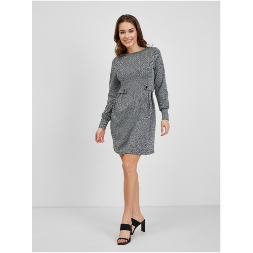 Grey women's patterned dress ORSAY