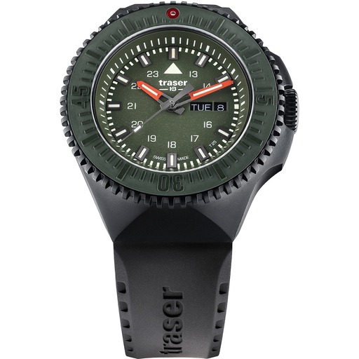 Hodinky Traser H3 109859 P69 Black-Stealth Green 46mm 20ATM