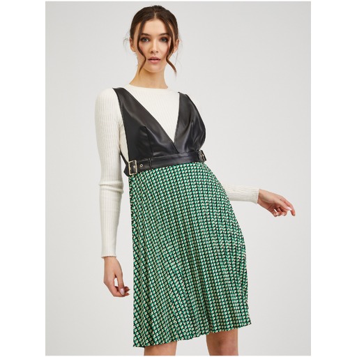Black-green women's patterned dress ORSAY