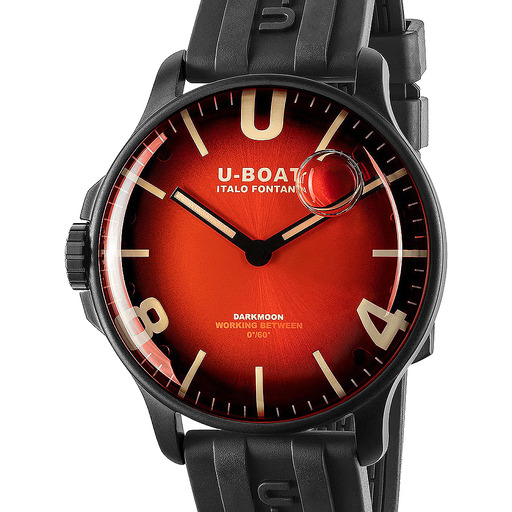 Hodinky U-Boat 8697/B Darkmoon Red PVD Soleil Capsoil 44mm 5ATM
