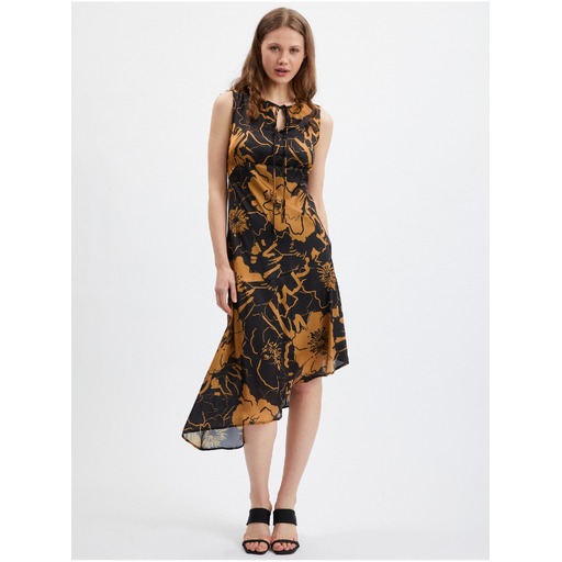 Brown-black women's satin dress ORSAY