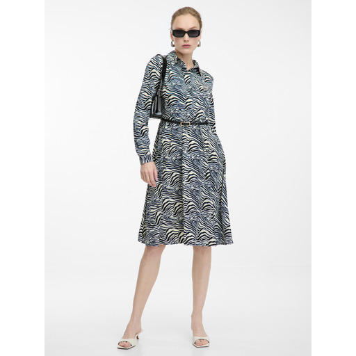 Blue-white women's patterned dress ORSAY