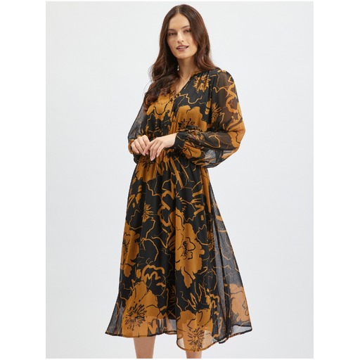 Brown-black women's floral midi ORSAY