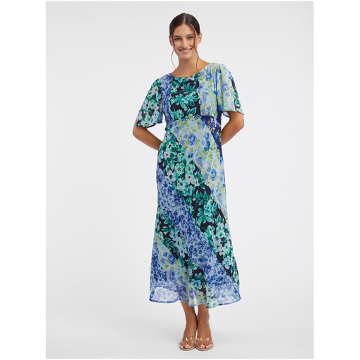 Blue women's floral midi dress ORSAY