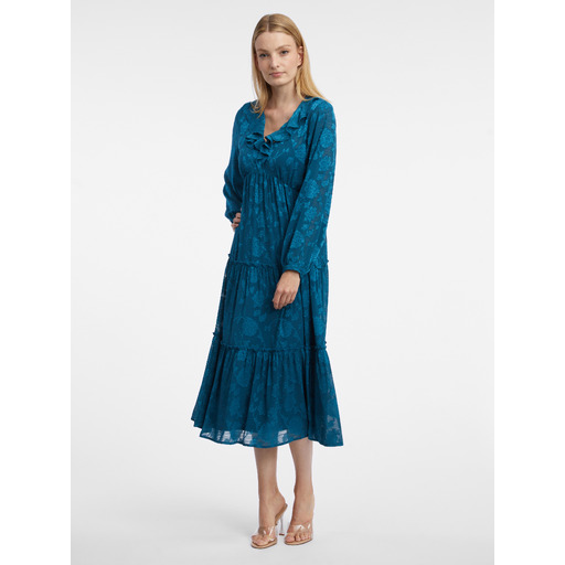 Blue women's floral midi ORSAY