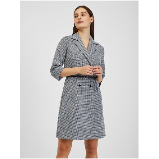 White-black women's patterned dress ORSAY