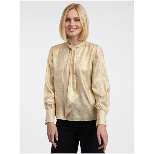Gold-tone women's satin blouse ORSAY