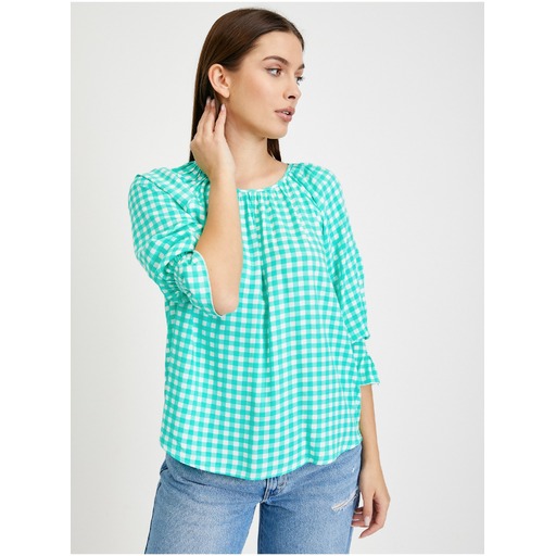 Light green checked blouse ORSAY
