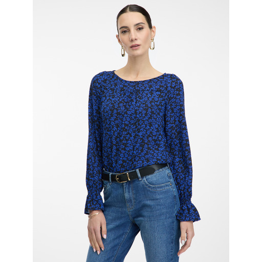 Black-blue women's floral blouse ORSAY