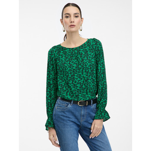 Black-green women's floral blouse ORSAY