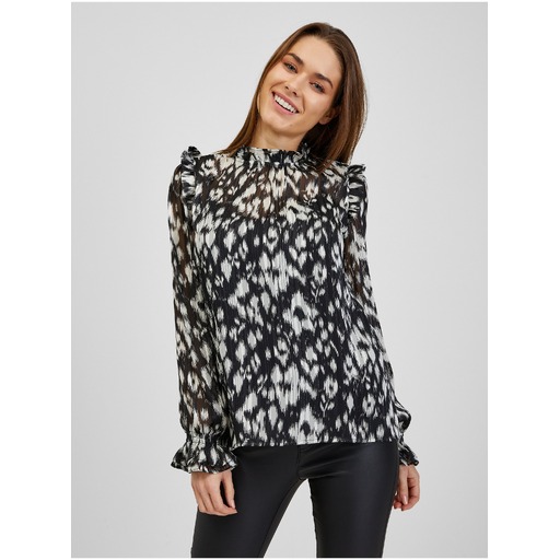 White-black women's patterned blouse ORSAY