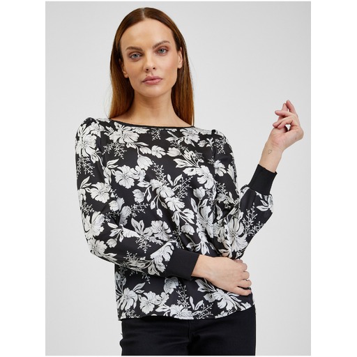White-black women's floral blouse ORSAY