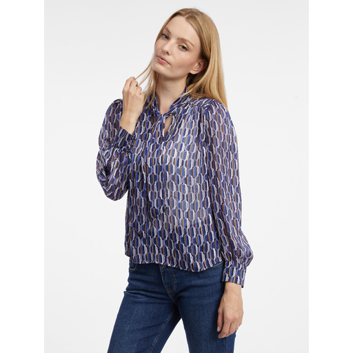 Blue women's patterned blouse ORSAY