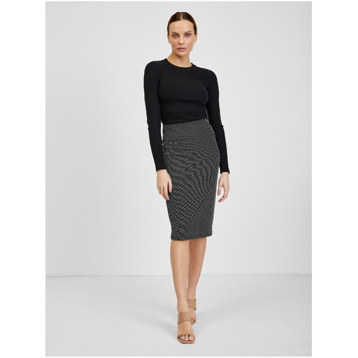 White-black women's patterned skirt ORSAY
