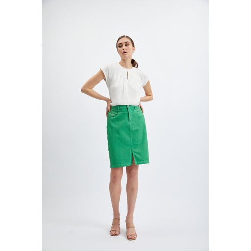 Green women's denim skirt ORSAY