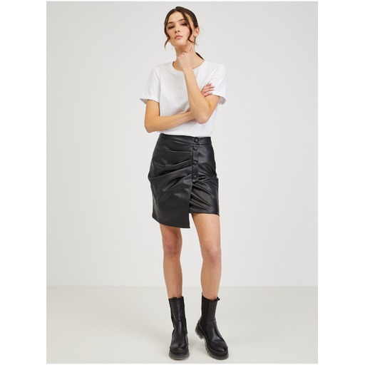 Black women's faux-leather skirt ORSAY