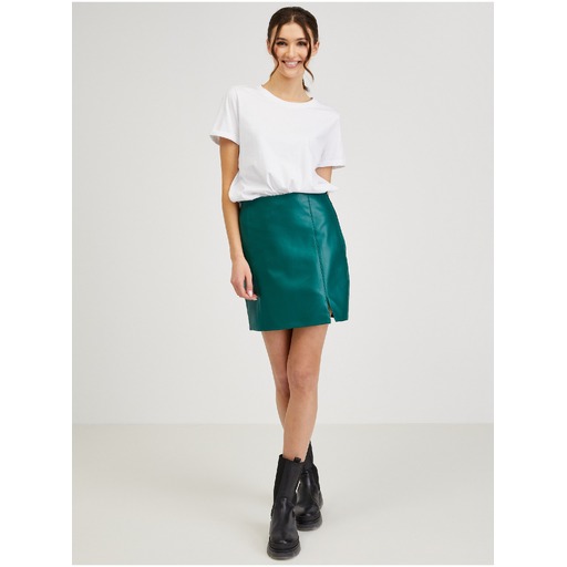 Green women's faux-leather skirt ORSAY