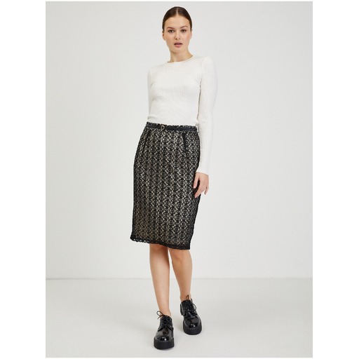 Beige-black women's pencil lace skirt skirt ORSAY