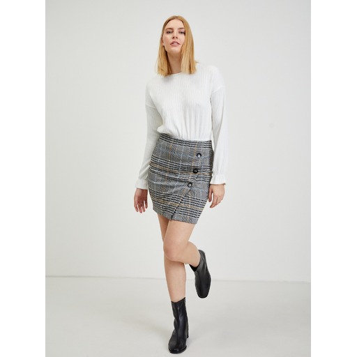 Grey women's checked pencil skirt ORSAY
