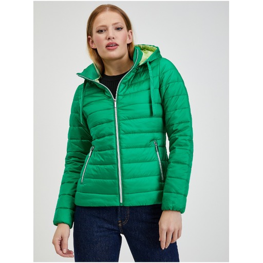 Green women's winter quilted jacket ORSAY