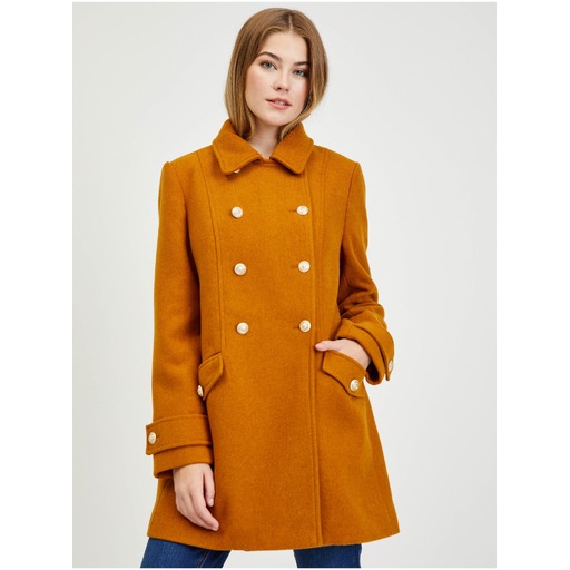 Brown women's winter wool-blend coat ORSAY