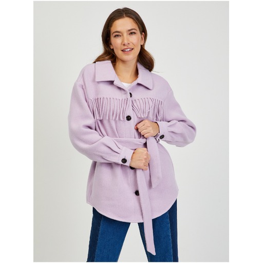 Light purple shirt fringed jacket ORSAY