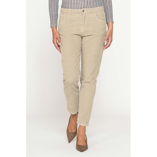 FIVE-POCKET MOM-FIT TROUSERS IN STRETCH CORDUROY