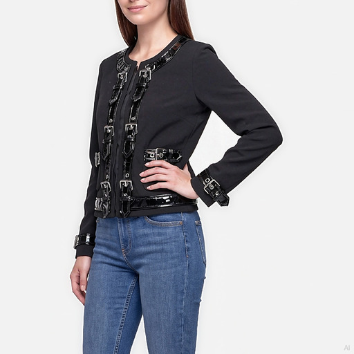 Moschino Buckle Detail Women Jacket Black