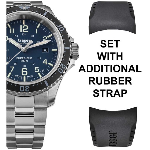 Hodinky Traser H3 109373 P67 T25 SuperSub set blue 46 mm diver 50ATM