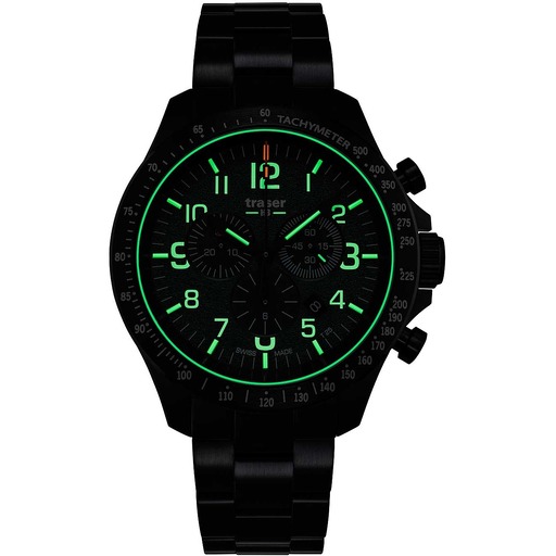 Hodinky Traser H3 109464 P67 Officer chrono green steel 46mm 10ATM