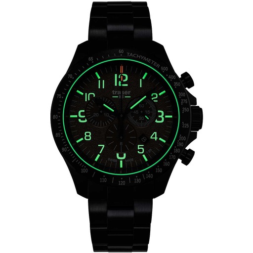 Hodinky Traser H3 109460 P67 Officer chrono khaki steel 46mm 10ATM